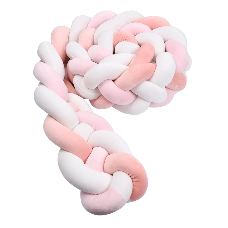 Tresse de lit 4 brins - Rose pâle, vœux rose et blanc