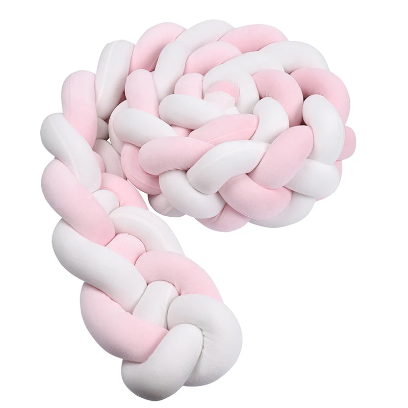 Tresse de lit 4 brins - Blanc et rose