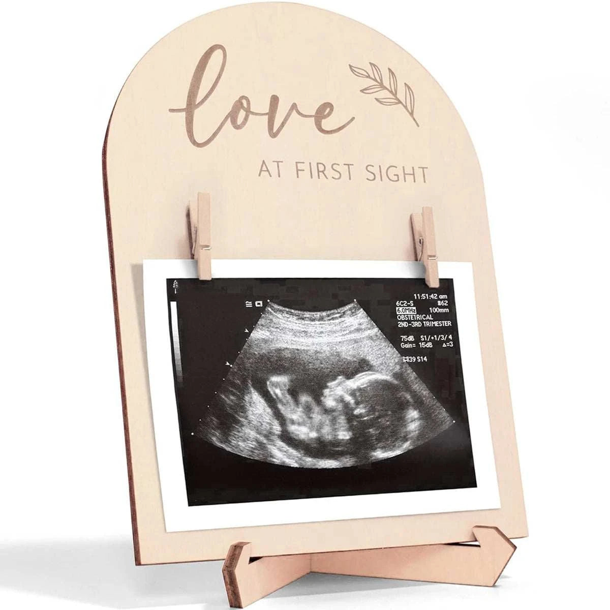 Support échographie en bois - Encreur empreintes bébé
