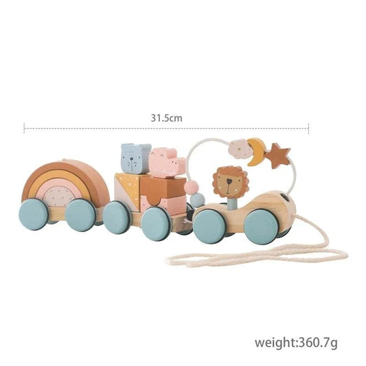 Jouet en bois - Petit train animaux