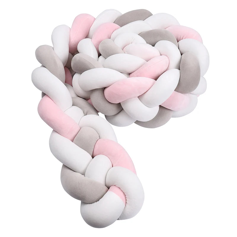 Tresse de lit 4 brins - Blanc rose gris