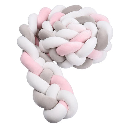 Tresse de lit 4 brins - Blanc rose gris