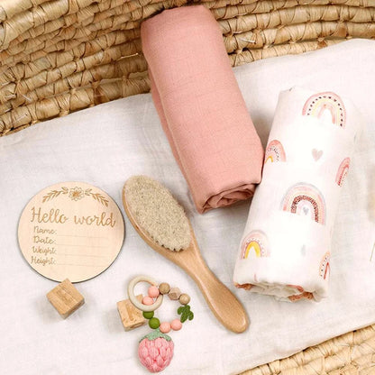 Cadeau de naissance - Coffret Hochet ours - 5 pièces