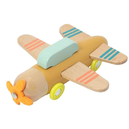 Jouet en bois - Avion coloré pastel
