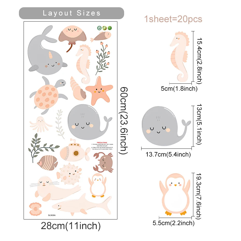 Stickers Muraux Marins pour Enfants
