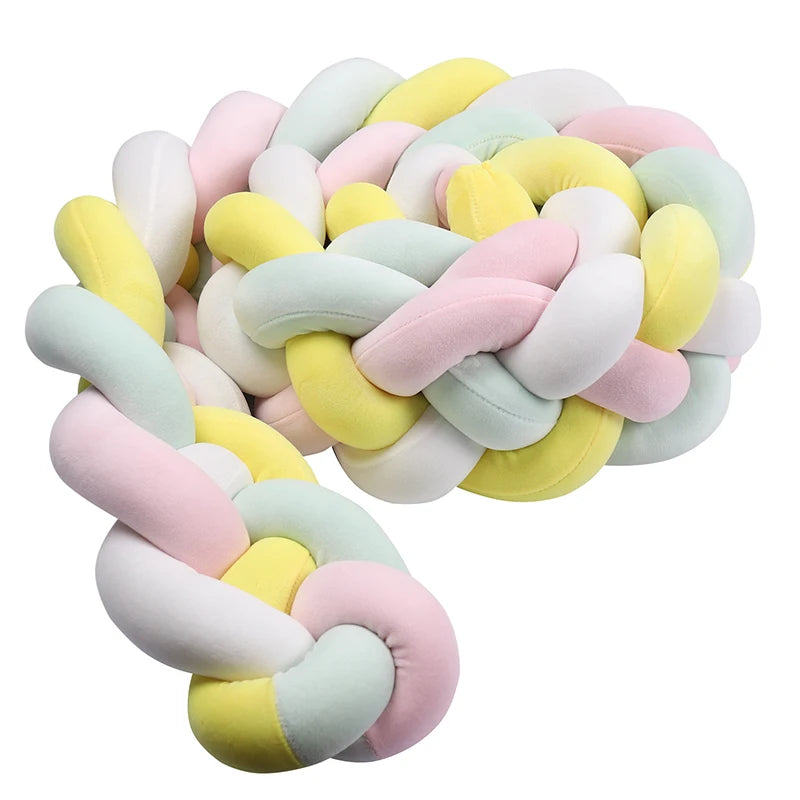 Tresse de lit 4 brins - Rose vert blanc