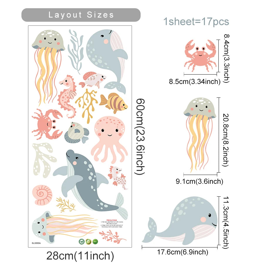 Stickers Muraux Marins pour Enfants