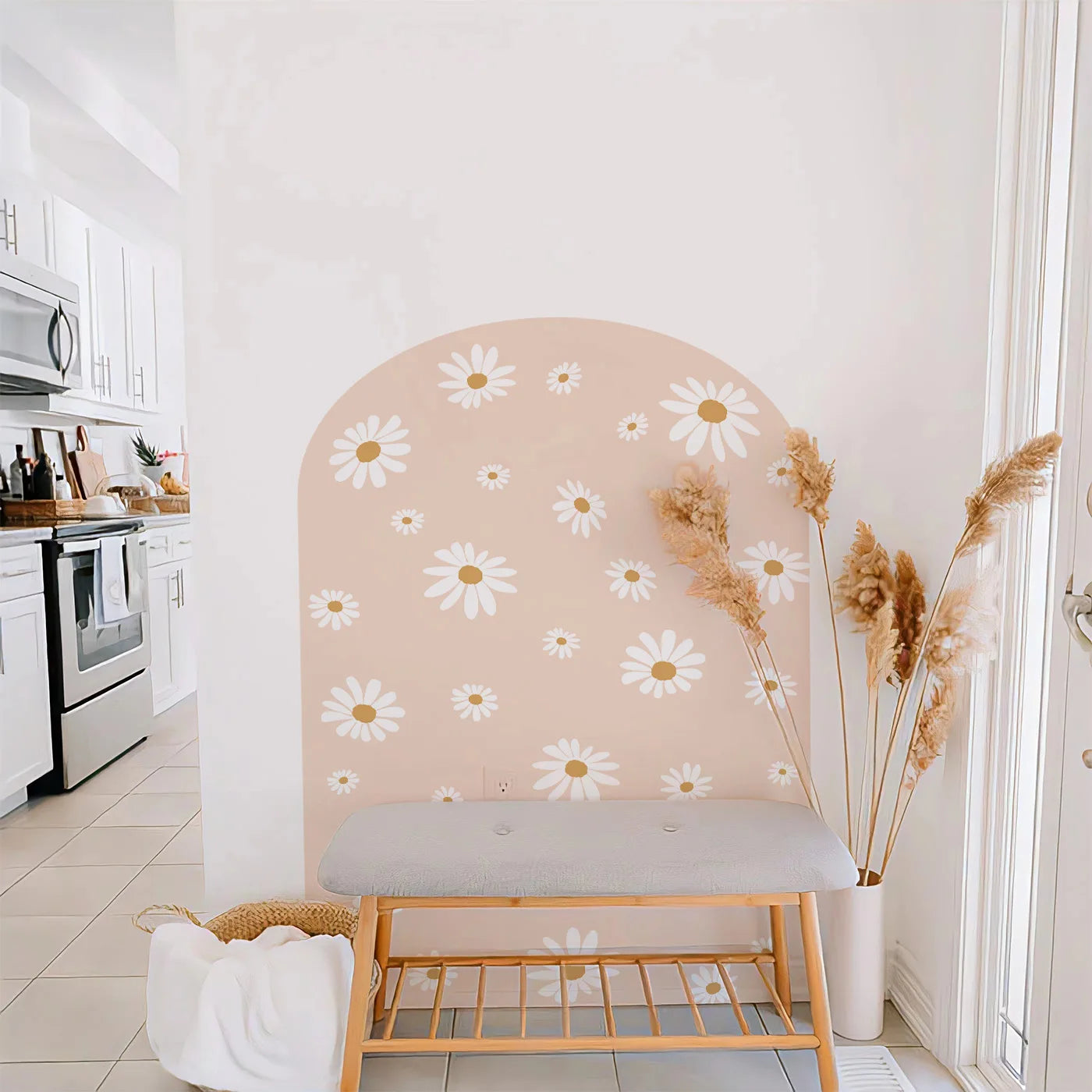 Sticker mural amovible - Arche Marguerites
