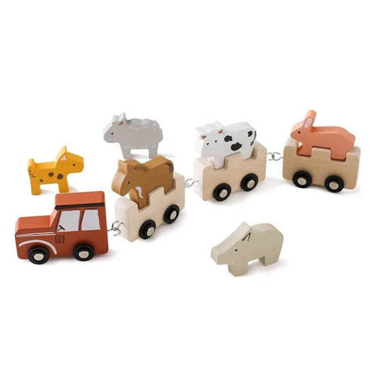 Jouet en bois - Tracteur et animaux